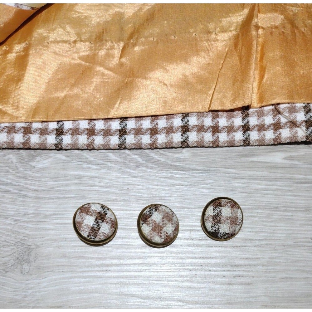 Vintage Susan Lynn Plaid Blazer - Brown Tweed Retro Jacket - Size M - Picture 3 of 12